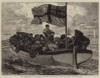 The Bombardment of Cartagena, the Women and Children rescued by British Men-of-War Boats by Edward John Gregory